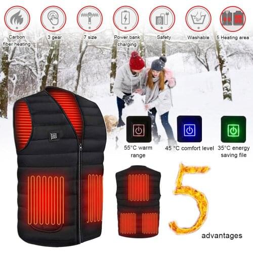 2020 New Heating Vest Winter Hot Jacket Infrared Electric Heating Vest Mens Warm Jacket Chaleco Termico Mens Clothes weste 발열조끼