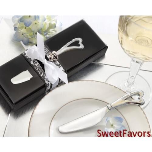 Wholesale Bridal Shower favors 100 PCS/LOT Sweet Heart Butter Knife Wedding favours Free Shipping