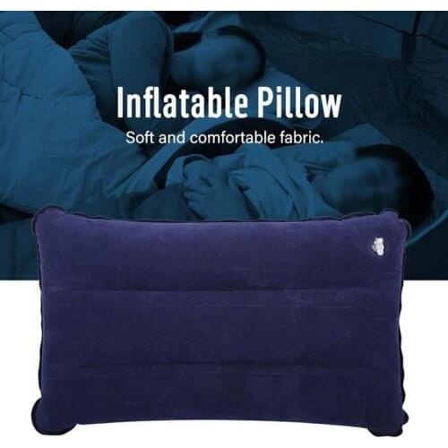 Outdoor Foldable Inflatable Pillow Travel Sleep Air Blue Camping Pillow Sleeping Break Inflatable Portable Cushion Rest