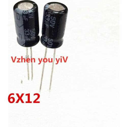 Hi quality 50v33uf 33uf 50V genuine plug-in electrolytic capacitor volume 6x12mm