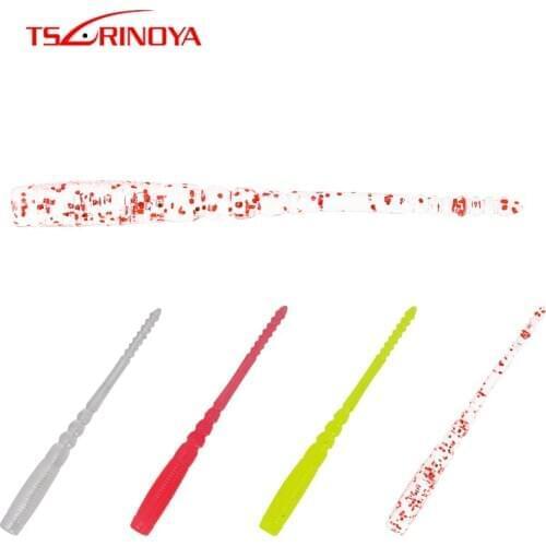 TSURINOYA Fishing Lure ZS AJING Needle Tail Soft Worm Bait 40pcs/lot 0.2g 45mm Jigging Shad Wobblers Rockfish Leurre Jerkbait