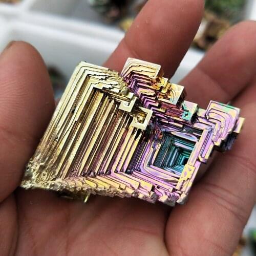 Drop shipping 100% German natural quartz crystal rainbow {bismuth} mineral specimen