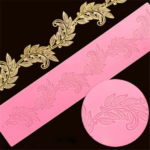Leaf lace Border Silicone Fondant Molds Cake Decorating Tools Chocolate Gumpaste Mould Sugarcraft Cake Decorating Tools M999