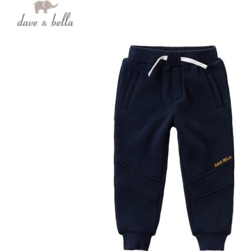 DKX16275 dave bella winter 4Y-13Y kids boys fashion letter pockets pants children boutique casual full-length pants