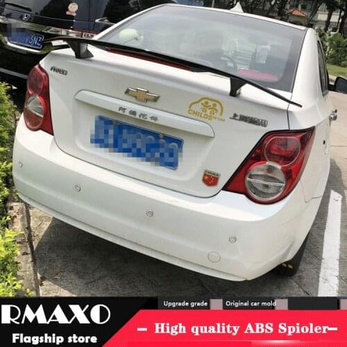 For Chevrole Aveo Spoiler 2006-2018 Aveo TF High Quality Spoiler ABS Material Car Rear Wing Primer Color Rear Spoiler