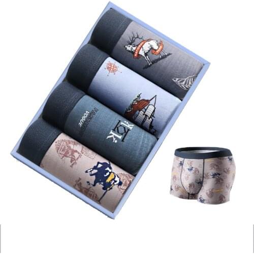 4pcs Boxer Shorts Underpants man Mens Panties Men Boxer Underwear Cotton for Male Couple Sexy Set Calecon Large Size Lot Soft