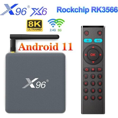 X96 X6 TV Box Android 11 8GB RAM 128GB RK3566 Support 4K 2T2R MIMO Dual Wifi 1000M 4G 64GB 32GB Media Player TVBOX Set