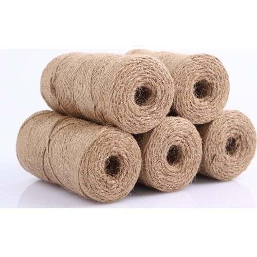 100M 1mm 2mm 3mm Natural Burlap Hessian Jute Twine Cord Hemp Rope String Gift Packing Strings Christmas Event & Party Supplies