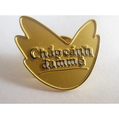 Custom die struck pin with gold plating+safety