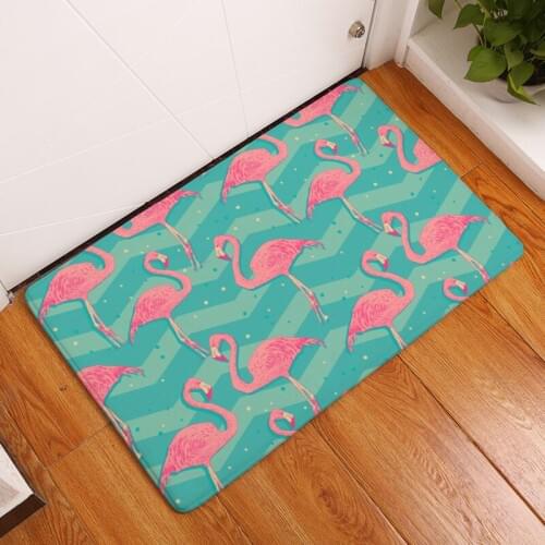 Zeegle Flamingo Pattern Mats For Hallway Non-slip Bathroom Mat Doormats Bedroom Bedside Floor Mats Absorbent Kitchen Rug