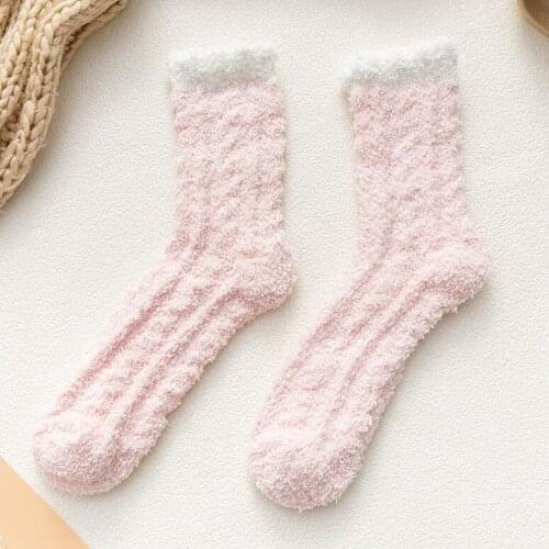 1pair Wool Women Thicken Socks For Women Fashion Keep Warm Patchwork Ladies Patchwork Socks Winter Warm Massage Socks