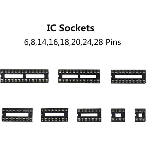 10pcs DIP IC Sockets Adaptor Solder Type Socket Kit 6,8,14,16,18,20,24,28 Pin for arduino PCB Diy Kit
