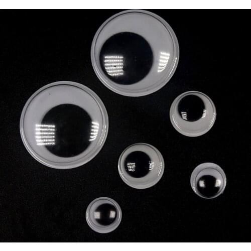 100pcs 3D Movable Eyeballs Doll Eyes for Fly Tying Streamer Fish Lure DIY Floating Sound Making Fish Eyes 14mm 10mm 8mm