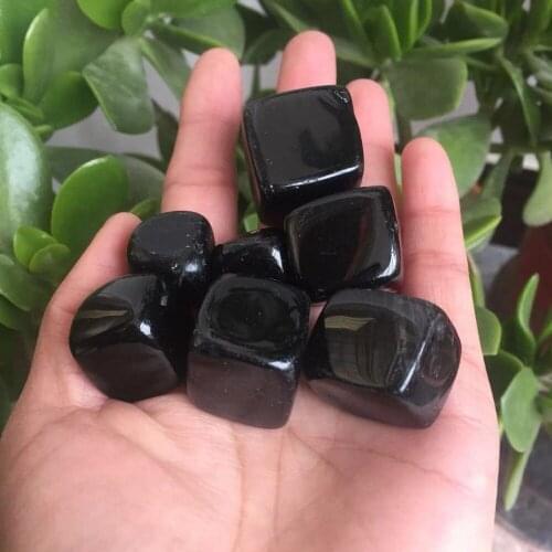 1000g drop shipping natural obsidian Crystal gemstone meditation reiki healing nice black crystal tumble cube stone wholesale