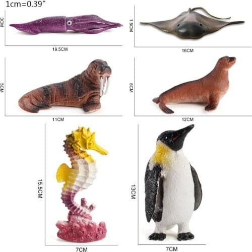 12Pcs/Set Mini Animal Model Simulation Ocean Marine World Sea Life Education Toy XXFE