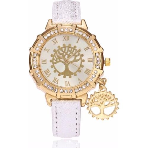 2017 Women Watches Fashion Causal Ladies Bracelet Watches Quartz Wristwatch for Women Relogio FemininoWishing Tree Pendant Gifts