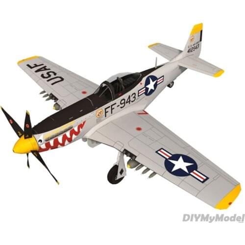 3D Paper Model airplane US P-51D Mustang Aircraft Bomber 1:72 scale puzzles models papercraft creative diy toys for kids