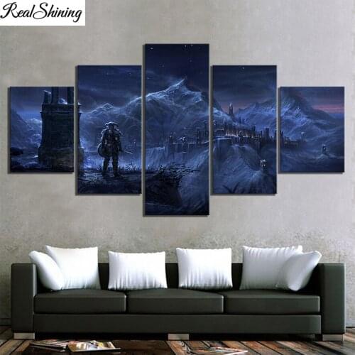 5 Piece The Elder Scrolls V Skyrim Diy Diamond Painting Full Square Round Drill Diamond Embroidery Sale Art Home Decor T100