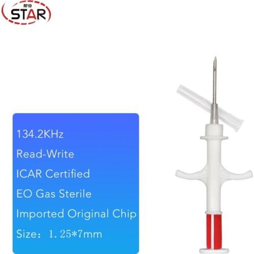 50pcs ISO RFID Chip 2*12/1.4*8/1.25*7mm Plastic Injector Animal Id Tag Pet Microchips Syringe