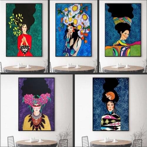 Abstract Colorful Girl Handdraw Characters Oil Painting on Canvas Posters and Prints Wall Picture Art for Living Room Cuadros