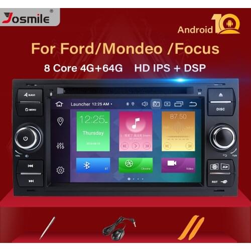2din Android 10 Car Radio For Ford Focus 2 3 mk2 Mondeo 4 Kuga Fiesta Transit Connect S-C MAX Multimedia GPS Navigationhead unit