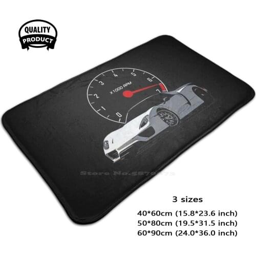 White 918 Front Side Tachometer 3D Household Goods Mat Rug Carpet Foot Pad Car Cars Automobile Motorcar Road Speeding Throttle