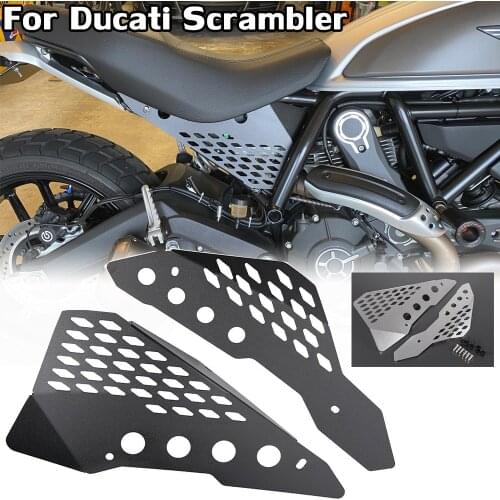 For Ducati Scrambler Side Panel Mid frame Cover Plate Protector Full Throttle Sixty Desert Sled Aluminum Motorcycle Accessories