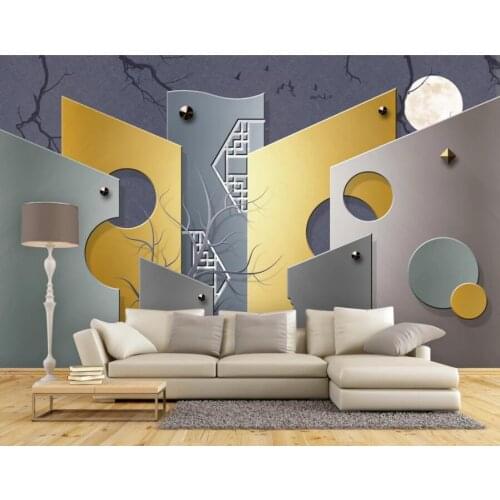 Customized large mural Nordic modern geometric abstract line TV bedroom living room dining room background wallpaper mural