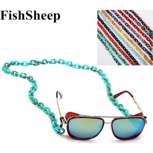 FishSheep 70cm New Acrylic Chain Sunglasses Chain Reading Glasses Adjustable Hanging Thin Chain Lanyard Cord Holder Neck Strap