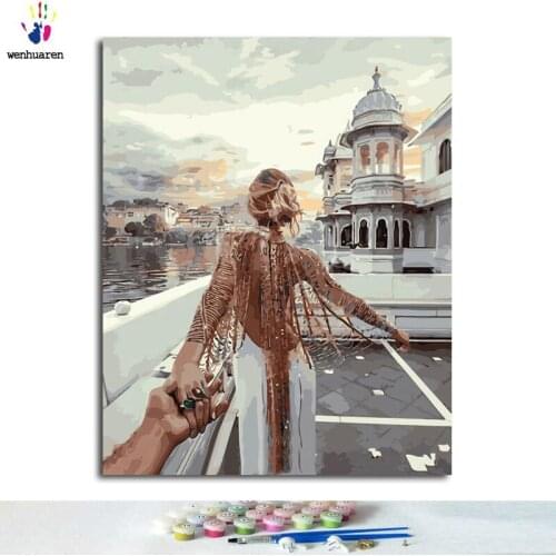 Digital oil painting art oil painting digital Diy hand in hand coloring decorative painting oil painting