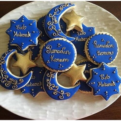 EID MUBARAK Moon Star Biscuit Mold Cookie Cutters Set DIY Cake Baking Tools Ramadan Mubarak Ramadan Kareem Party Home Decor