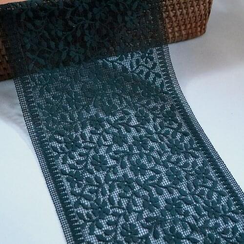2Yards 16.7cm Flower Vine Stretch Elastic Lace Trim Dark Green Garment Accessory Sewing Appliques Lingerie Bra Underwear Fabric