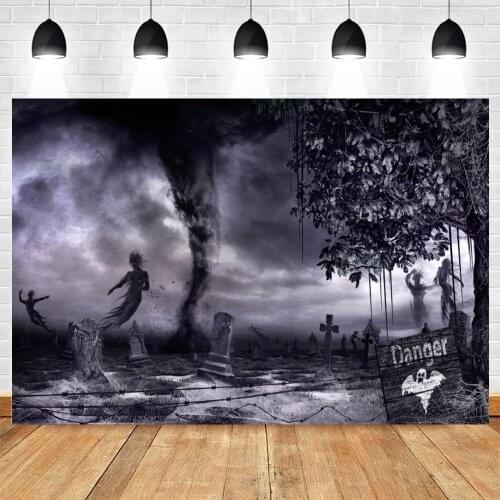 Yeele Halloween Photos Photogeaphy Grunge Forest Ghost Grave Fog Night Portrait Backdrop Background Photographic Studio Shoot