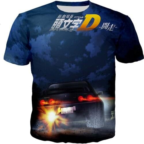 Japanese Anime Initial D 3D Printed T-shirts Men/women T Shirt Fashion Cool Popular Tshirt Harajuku Hip Hip Casual Oversize Tops