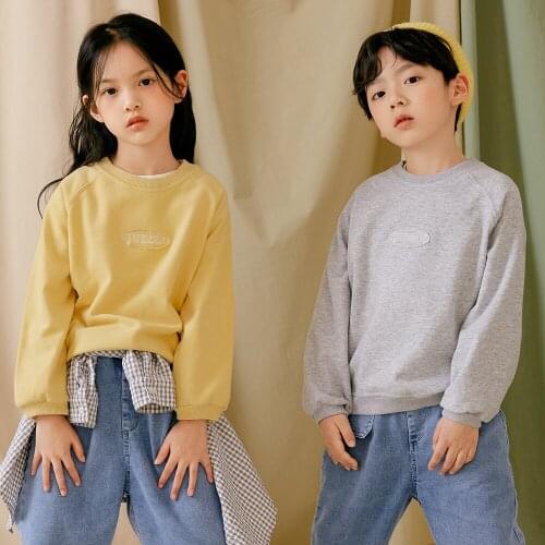 Spring New Kids Hoodies Children Casual Loose Korean Sweatshirts Letter Embroidery Long Sleeve Top For Boys Girls Baby Clothes