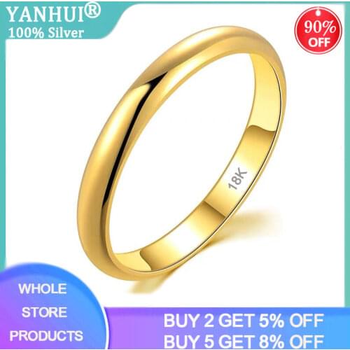 With 18K Stamp Never Fade Gold Filled Stainless Steel Rings Round 4MM Smooth Cozy Fingers Wedding Band Stacking Rings for Women