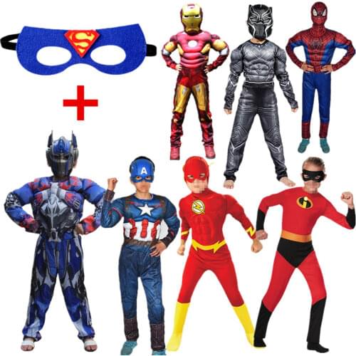 Halloween for Kids Party Costume 4-12Y Boy & Girl Super Hero Anime Movie Muscle Costume Cosplay Costume for Boys Carnival
