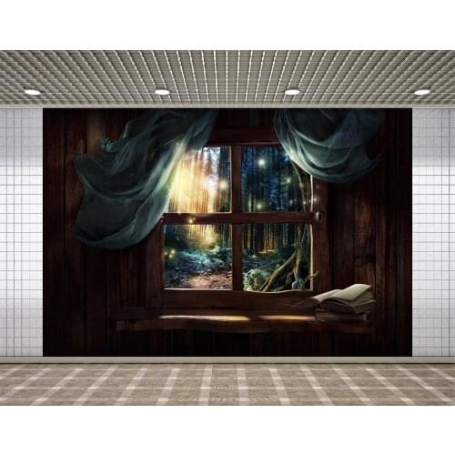 Lyavshi photography backdrop fairy tale Forest window kid newborn wonderland party photocall background photo shoot prop