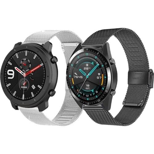 Metal stainless steel 22mm Wristbands For Samsung Galaxy Watch 46mm 45mm Gear S3 Classic/Frontier Bracelet For Huawei GT Strap