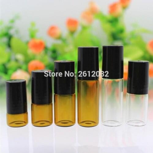 Mini Amber Glass Essential Oil Bottle Orifice Reducer & cap Brwon Glass Vials Roller Ball Bottle Wholesale F2017241