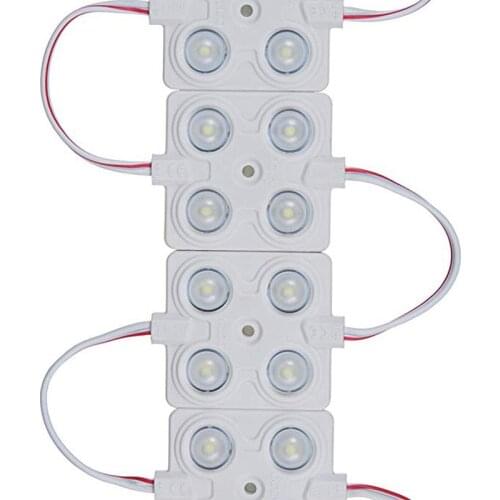 100pcs LED Module 4 LED 160 Deg with Lens White 2835 SMD 2.0W Waterproof Decorative Back Light for Letter Advertising Signs