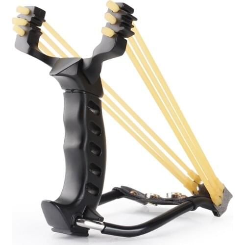 Powerful Slingshot With Rubber Bands Wrist Slingshot Outdoor Hunting Catapult Professional Folding Hunter Shooting Tool