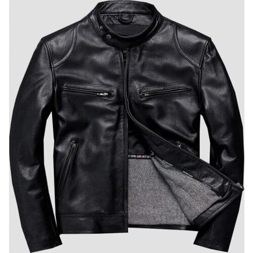 Cow Leather Coats Real Picture Genuine Leather Jacket Cheap Automotive Mans Real Leather Jacket Large 4XL European Clothes A786