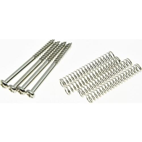 KAISH Set of 4 P Bass J Bass P90 Soapbar Pickup Mounting Screws and Springs Nickel