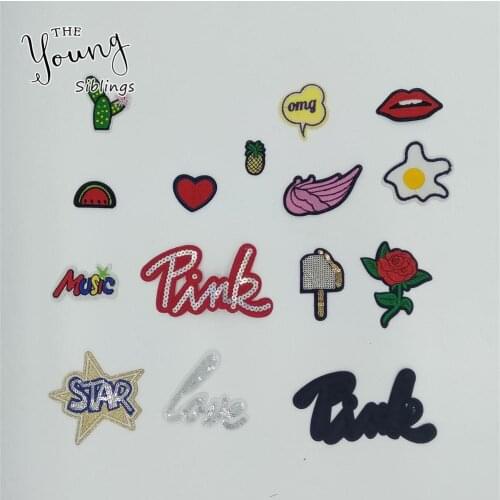 Fashion Popular Patch Mixture Hot melt adhesive Applique Embroidery DIY Badges Clothing Accessories patches stripes C789-C807