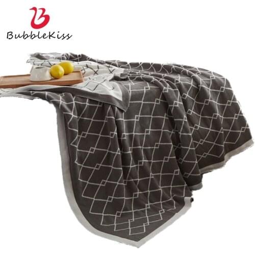 Bubble Kiss Thread Blanket Grey Plaid Coffee Throw Blanket For Bed Home Sofa Textile Fashion Cape 130x170cm Knitted Blankets