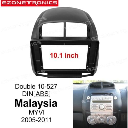 2Din Car DVD Only Frame Audio Fitting Adaptor Dash Trim Kits Facia Panel 10.1" For Malaysia MYVI2005-11 Double Din Radio Player