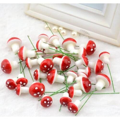 Plastic Mushroom Artificial Plants DIY Gifts Box Wedding Bridal Accessories Christmas Flowers Scrapbooking Photo Props