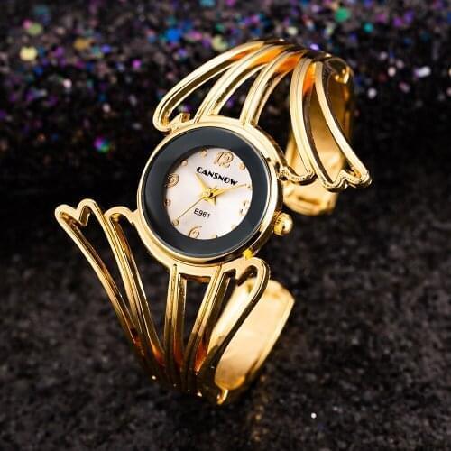 Full Steel Quartz Watch Women Fashion Wings Design Bracelet Watch Cuff Bangle Watches Ladies Zegarek Damski Montre Femme