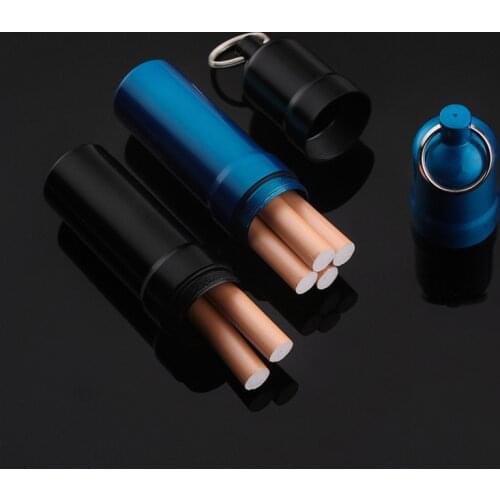 5pcs Portable Cigarette Case Outdoor moisture-proof Pressure-proof Zinc Alloy Cigarette Holder With Key Ring Smoking Tool YJ627